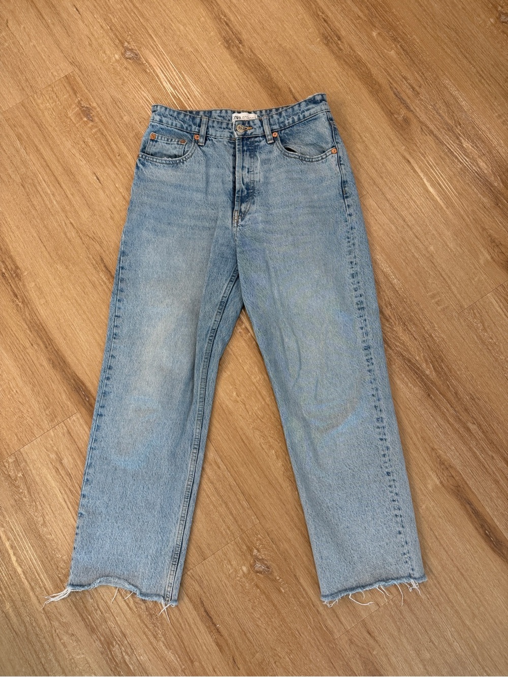 Zara Light Blue Straight Leg Jeans